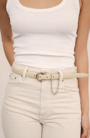 Ettika Chain Buckle Leather Belt
