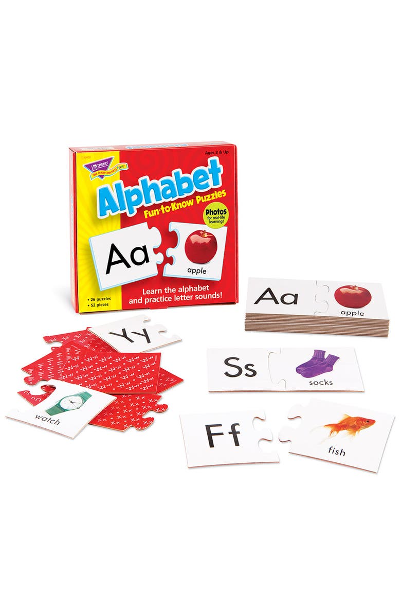 TREND enterprises, Inc. Funtoknow Puzzles Alphabet, Game, 3 X 6 In, Alternate, color, Multicolored