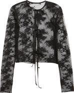 Bella Venice Camille Velvet Trim Sheer Crop Top