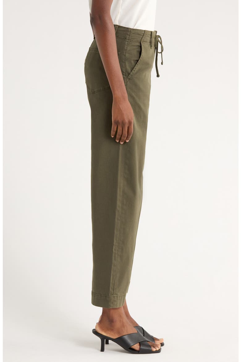 Arellia Drawstring High Waist Barrel Trouser Jeans, Alternate, color, VINTAGE FOREST MOSS
