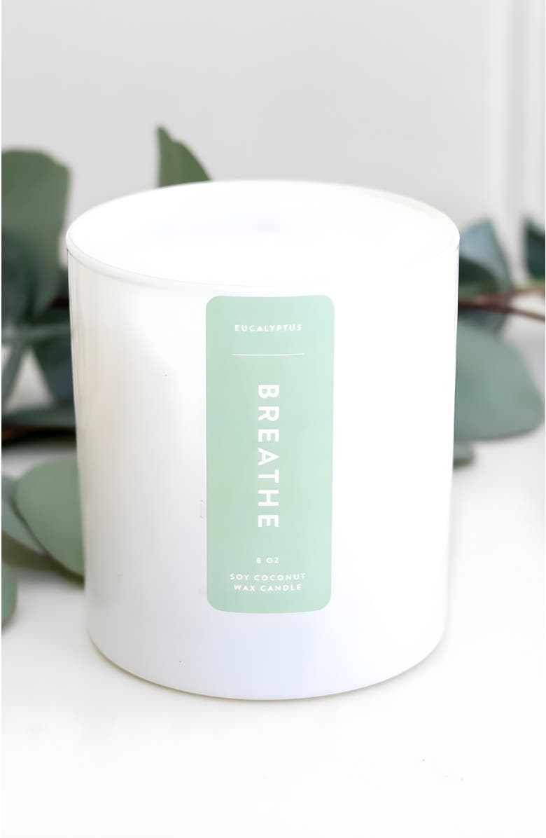 Joy Paper Co. Breathe Eucalyptus Soy Coconut Candle, Alternate, color, White Glass Tumbler