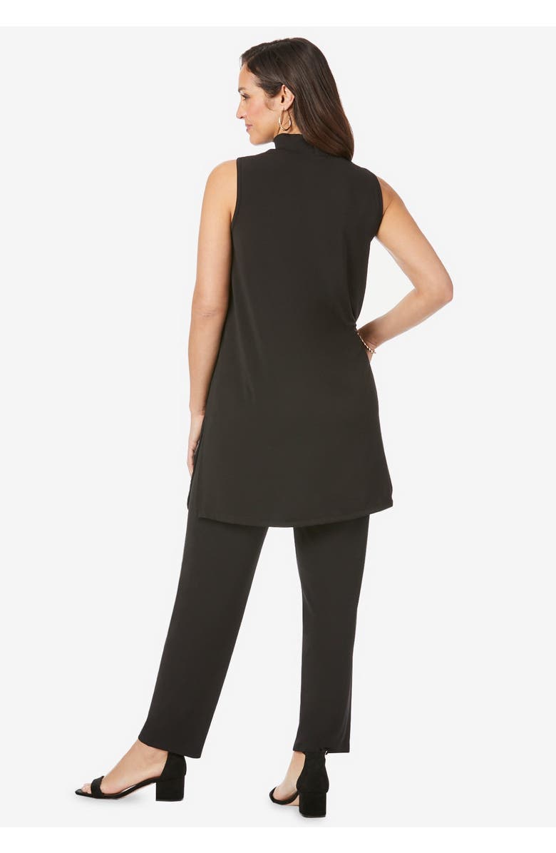 Jessica London 2-Piece Stretch Knit Mockneck Mega Tunic Set, Alternate, color, Grey Spruce