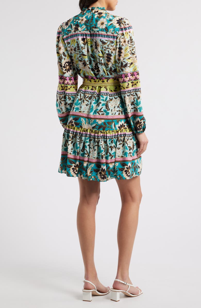 Vince Camuto Floral Ruffle Long Sleeve Dress, Alternate, color,