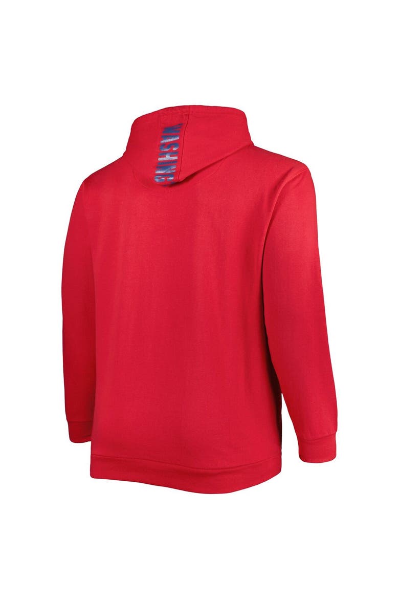 Men's Red Washington Capitals Big & Tall Fleece Pullover Hoodie, Alternate, color, Red