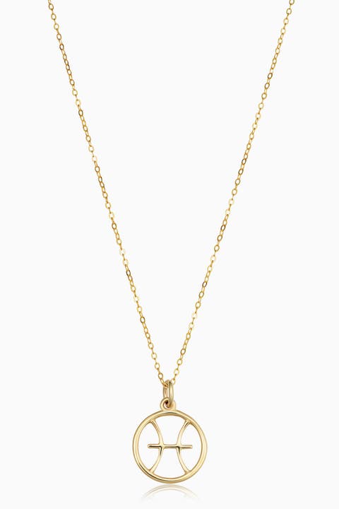 14K Gold Zodiac Pendant Necklace