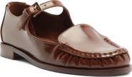 Schutz Tyla Buckle Leather Mary Jane Flat