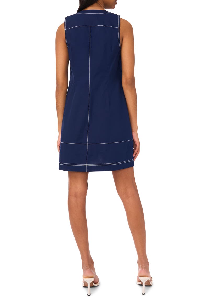 Sleeveless Zip Through A-Line Minidress, Alternate, color, CLASSIC NAVY
