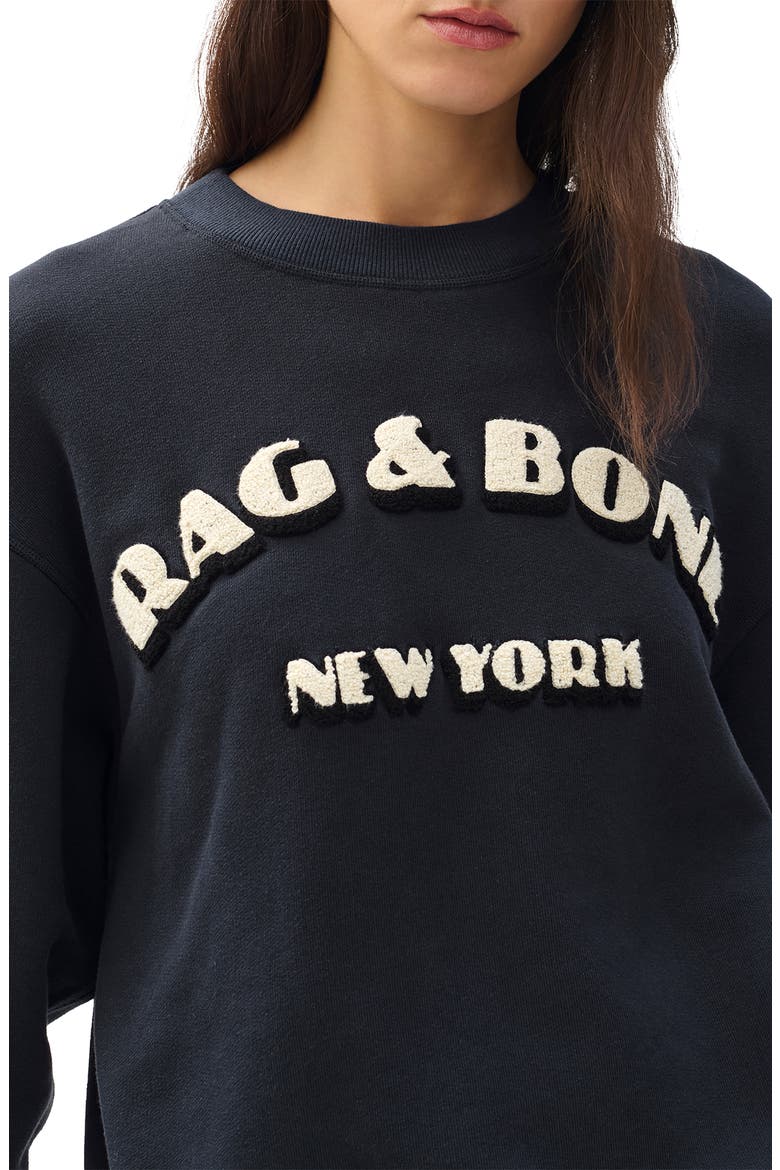 Oversize Logo Graphic Sweatshirt, Alternate, color, NAVY