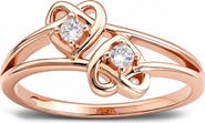 Queen Jewels Cubic Zirconia Double Heart Ring