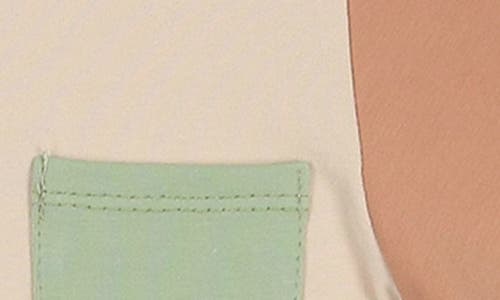 Maniere Manière Sunshine Colorblock Henley & Shorts Set In Green
