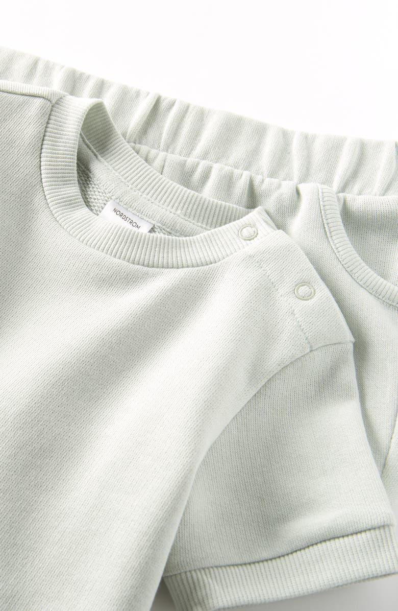 Nordstrom Cozy Short Sleeve Top & Shorts Set, Alternate, color, Green Hush