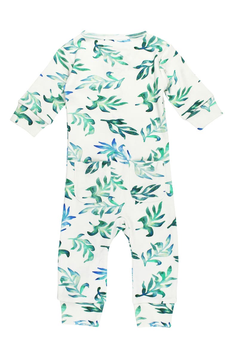 L'ovedbaby Organic Cotton Zip Romper, Alternate, color, Seaweed