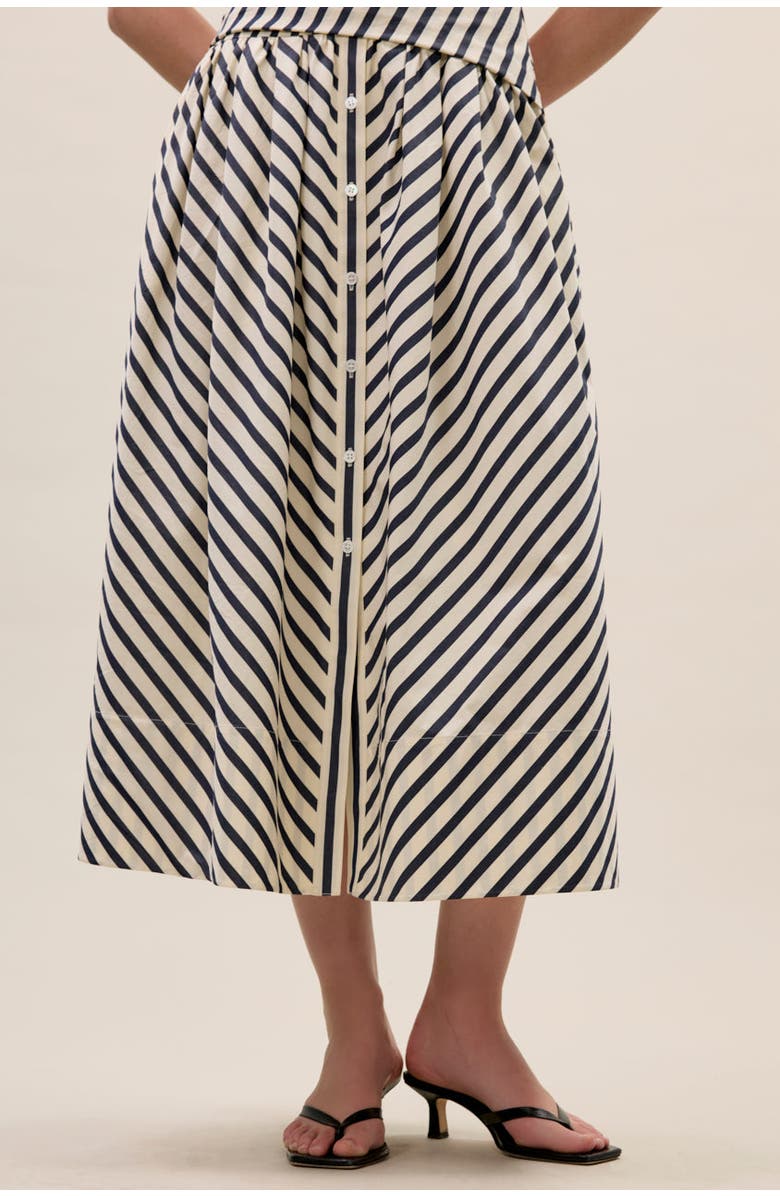 Rebecca Taylor Isla Stripe Poplin Dress, Alternate, color, Cream Stripe