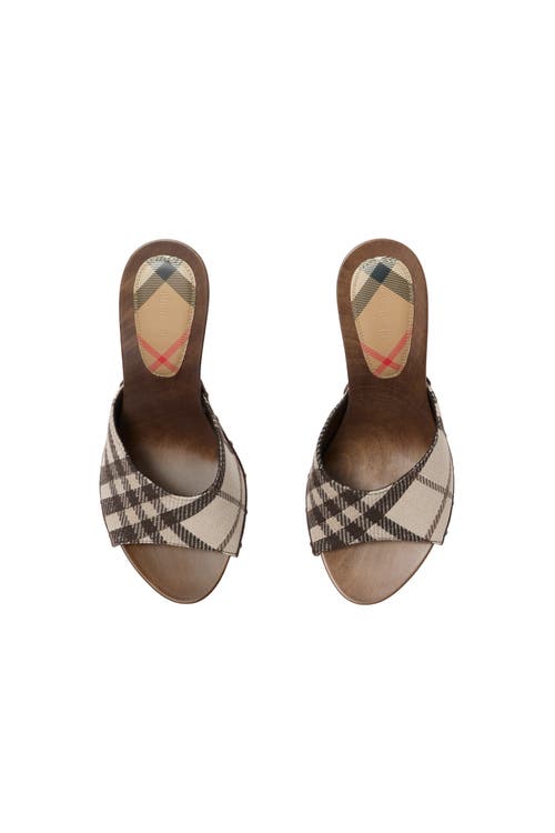Burberry Check Potter Mules In Animal Print