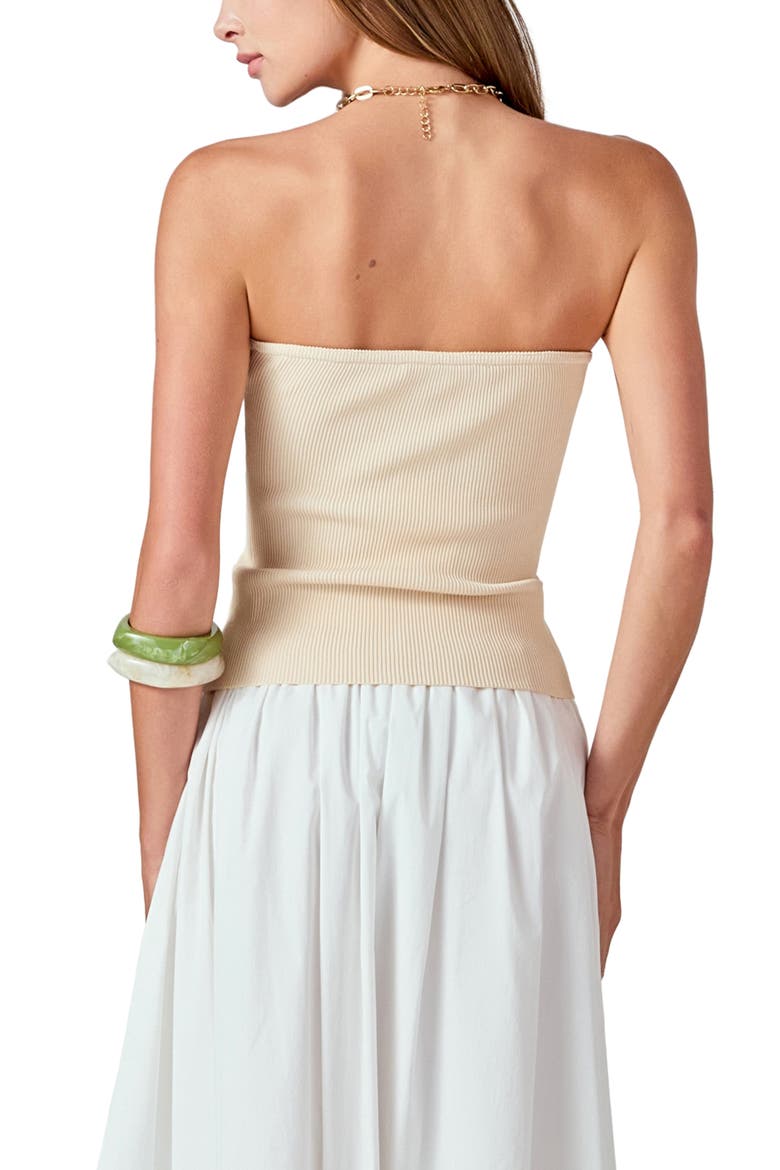 Strapless Rib Top, Alternate, color, BEIGE