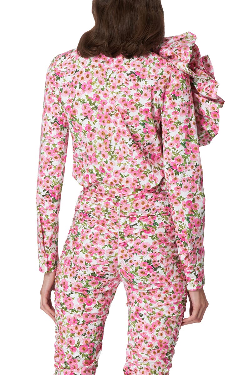 Carolina Herrera Anemone Print Dramatic Rosette Blouse, Alternate, color, 