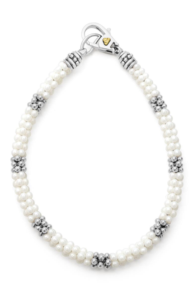 White Caviar Rope Bracelet, Alternate, color, WHITE