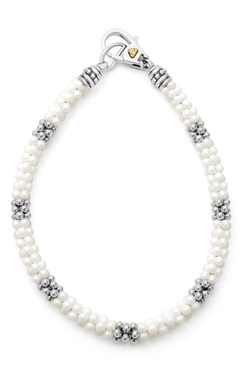 LAGOS White Caviar Rope Bracelet, Alternate, color, White