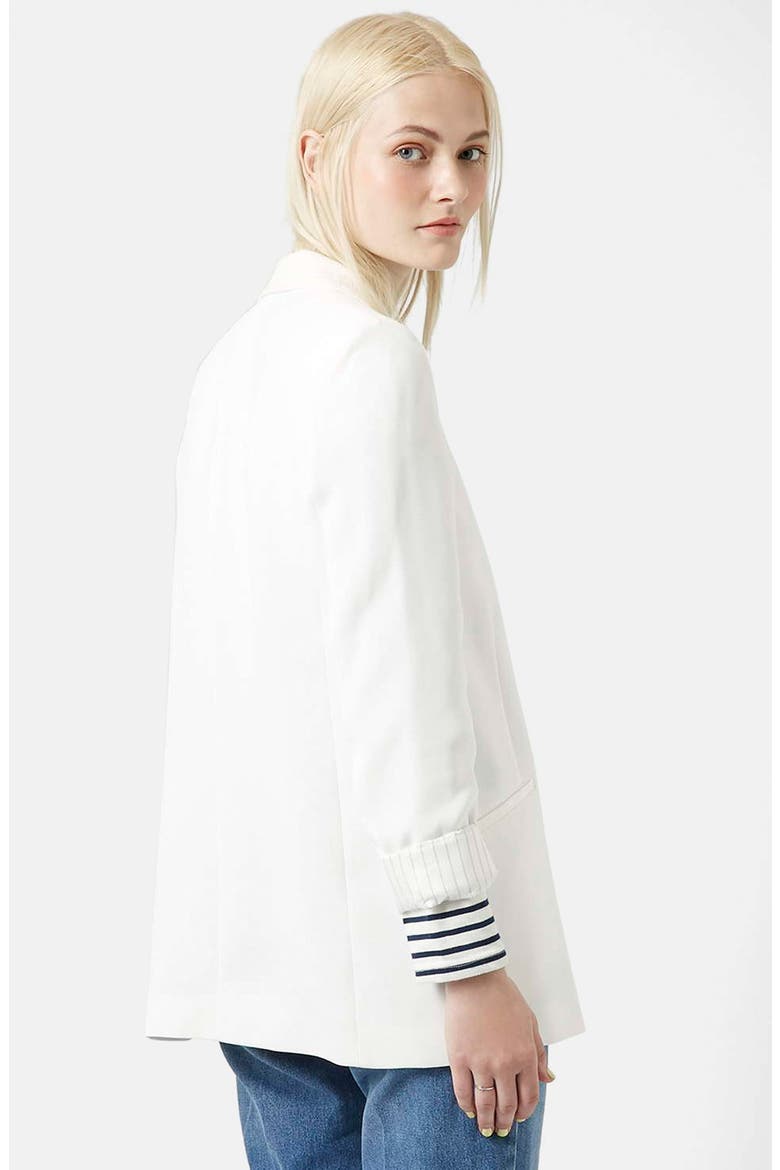 Grosgrain Trim Blazer, Alternate, color, CREAM