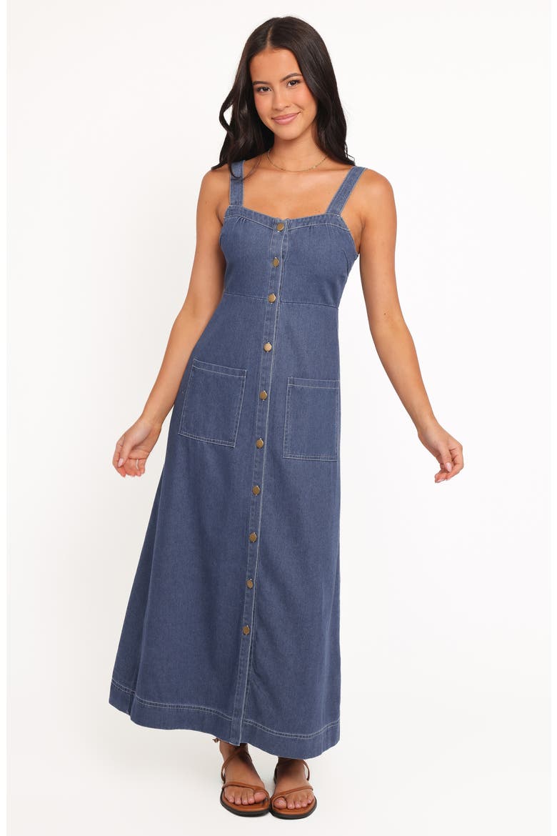 Bettie Denim Midi Dress, Alternate, color, MID BLUE DENIM