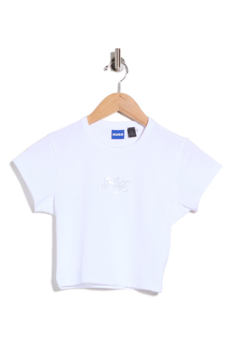 Dome B Logo Graphic Cropped T-Shirt, Main, color, WHITE
