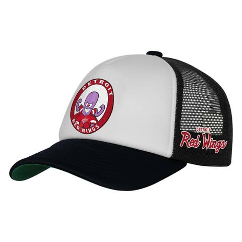 Youth Mitchell 
Ness  White Detroit Red Wings Mascot Adjustable Trucker Hat