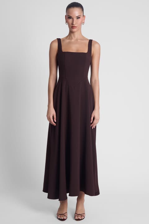 Serenity Square Neck Corset Midi Dress