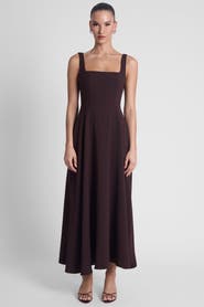 LEAU Serenity Square Neck Corset Midi Dress