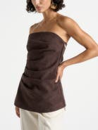 Manière De Voir Laurena Suede Tacked Longline Bandeau Top