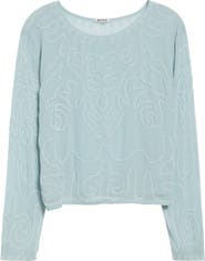Bode Cirrus Beaded Silk Georgette Top