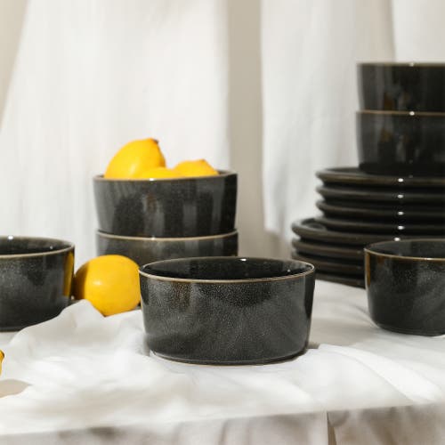 Stone Lain Eden Stoneware 4-piece Bowl Set In Gray