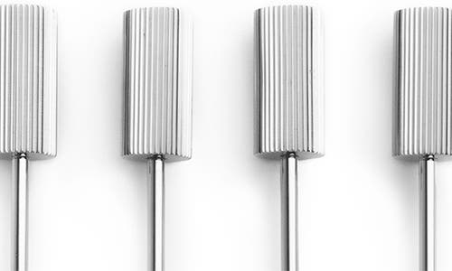 Anna New York Striations Drink Stirrers, Set Of 4 In Silver