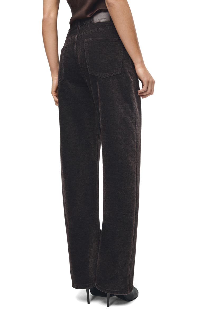 MANGO Balloon Velvet Jeans, Alternate, color, Chocolate