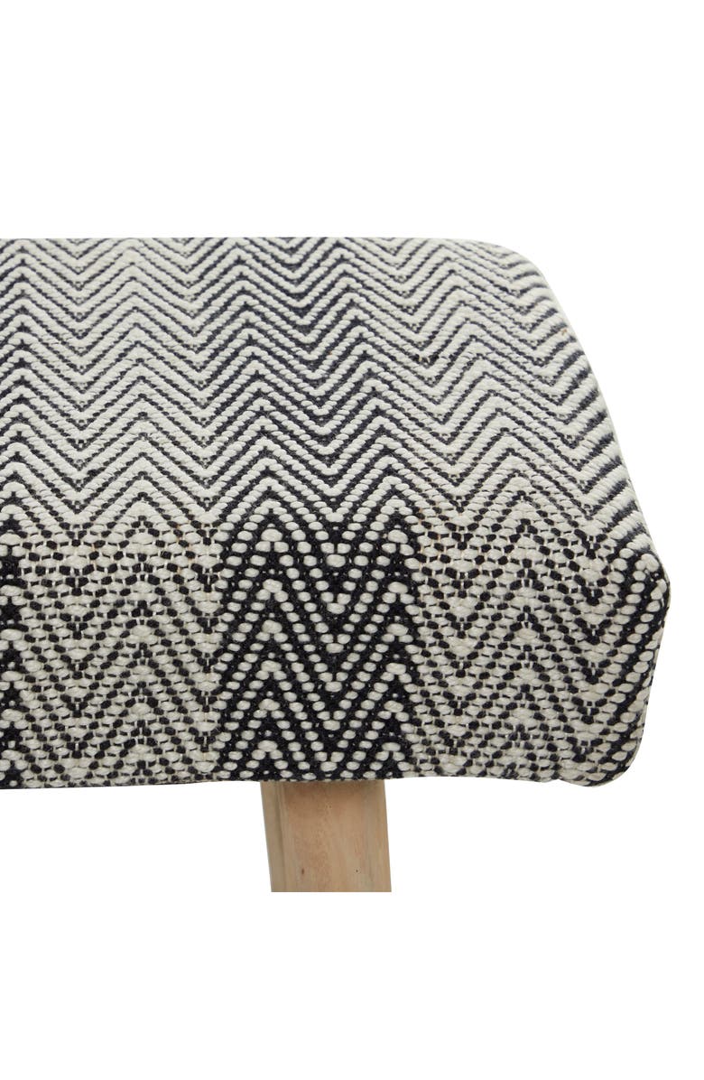 GINGER BIRCH STUDIO Black Wood Chevron Bench, Alternate, color, 