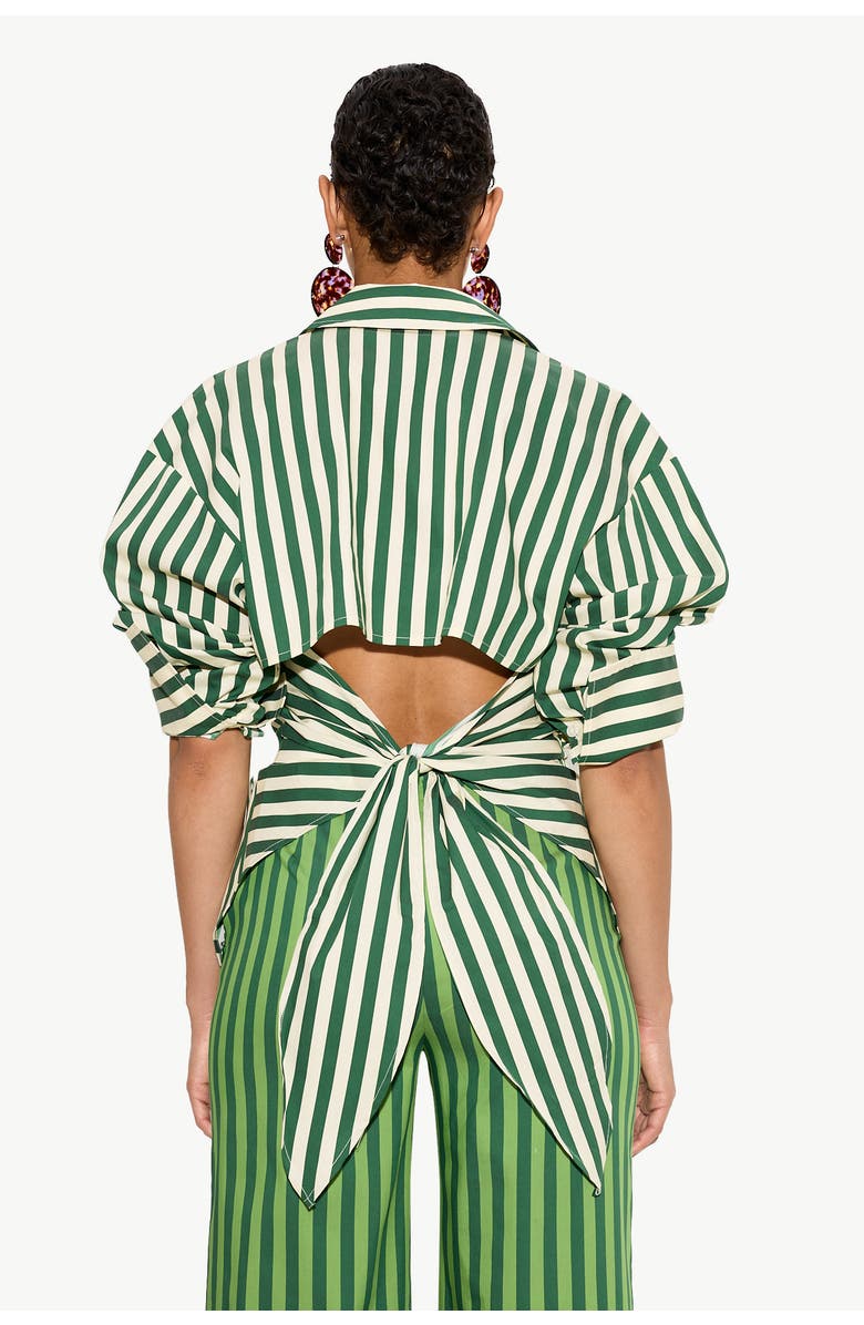 SIMONMILLER Loch Striped Poplin Button Up, Alternate, color, Gummy Green/Ecru Stripe