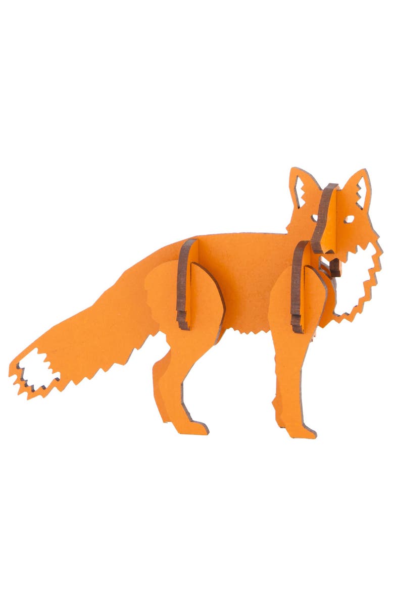 Little & Wood Woodlet Curious Fox 3D Wooden Kit Set, Ages 6+, Main, color, Multicolored