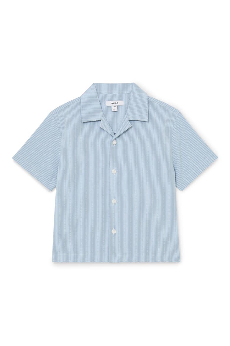 Kids' Pyrus Stripe Button-Up Camp Shirt, Main, color, BLUE