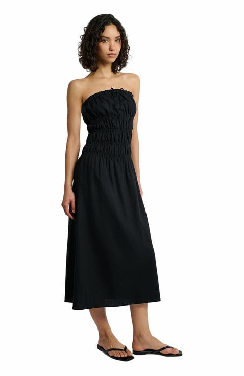 Air Linen Smocked Maxi Dress