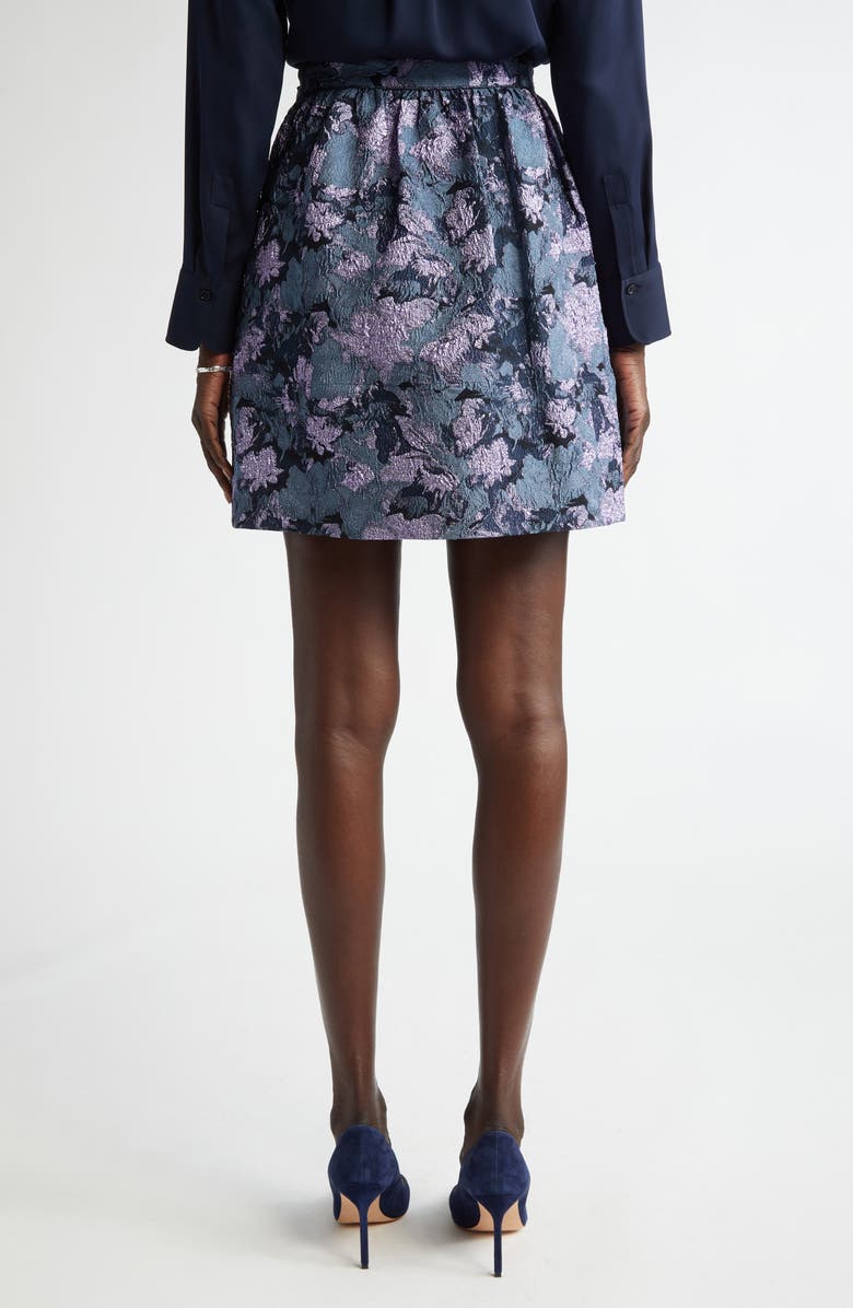 ST. JOHN Floral Metallic Gaufre Miniskirt, Alternate, color,