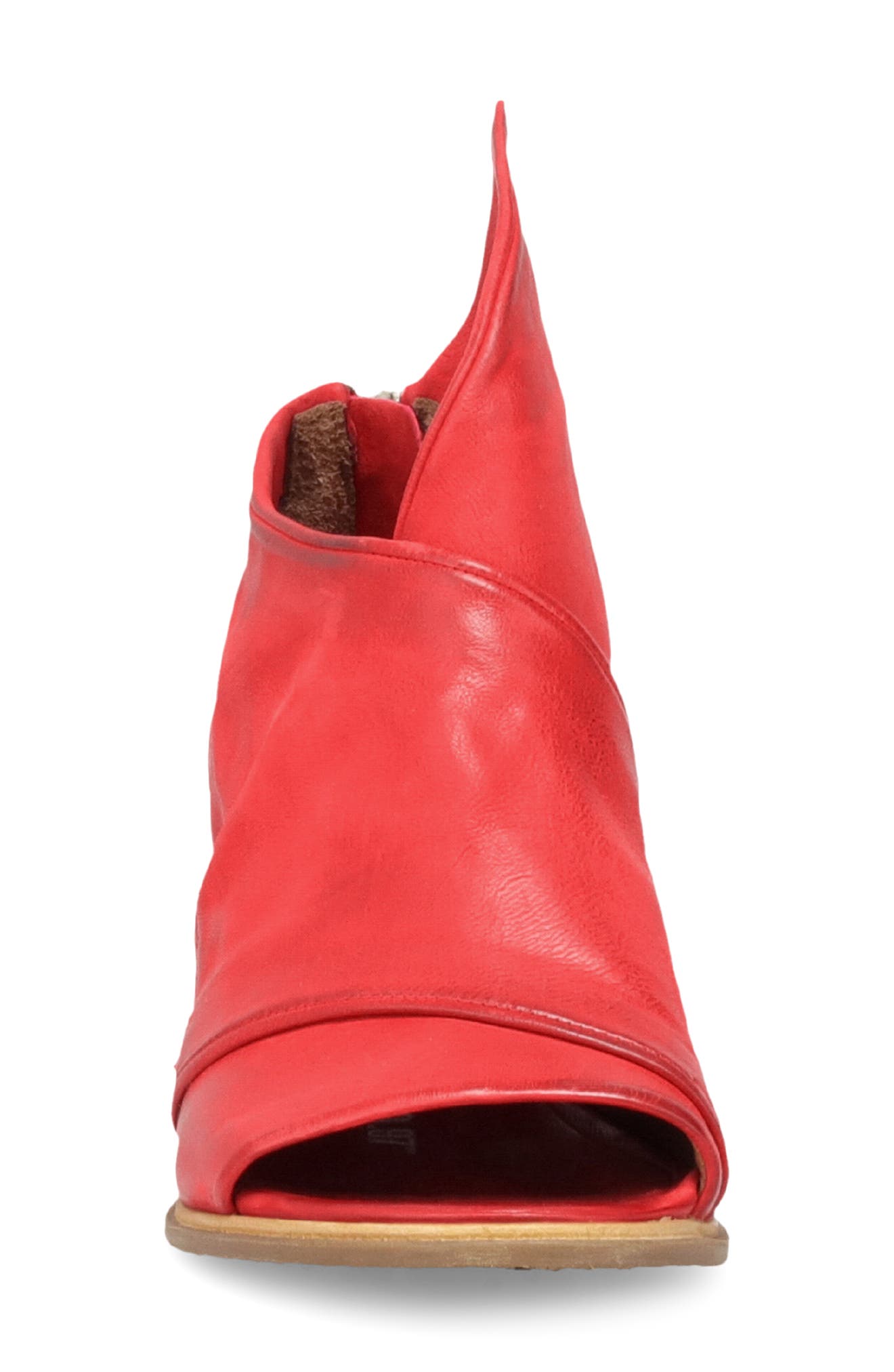 Marshall Peep Toe Bootie, Alternate, color, RED