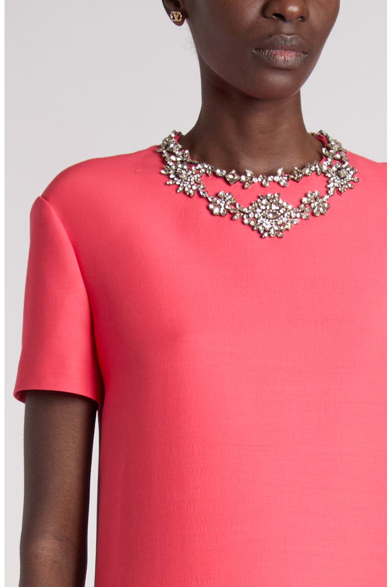 Rhinestone Embellished Wool & Silk Crepe Couture Minidress, Alternate, color, PINK