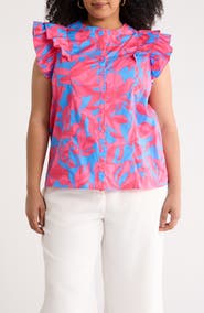 SUGARLIPS Floral Sammi Cotton Button-Up Top
