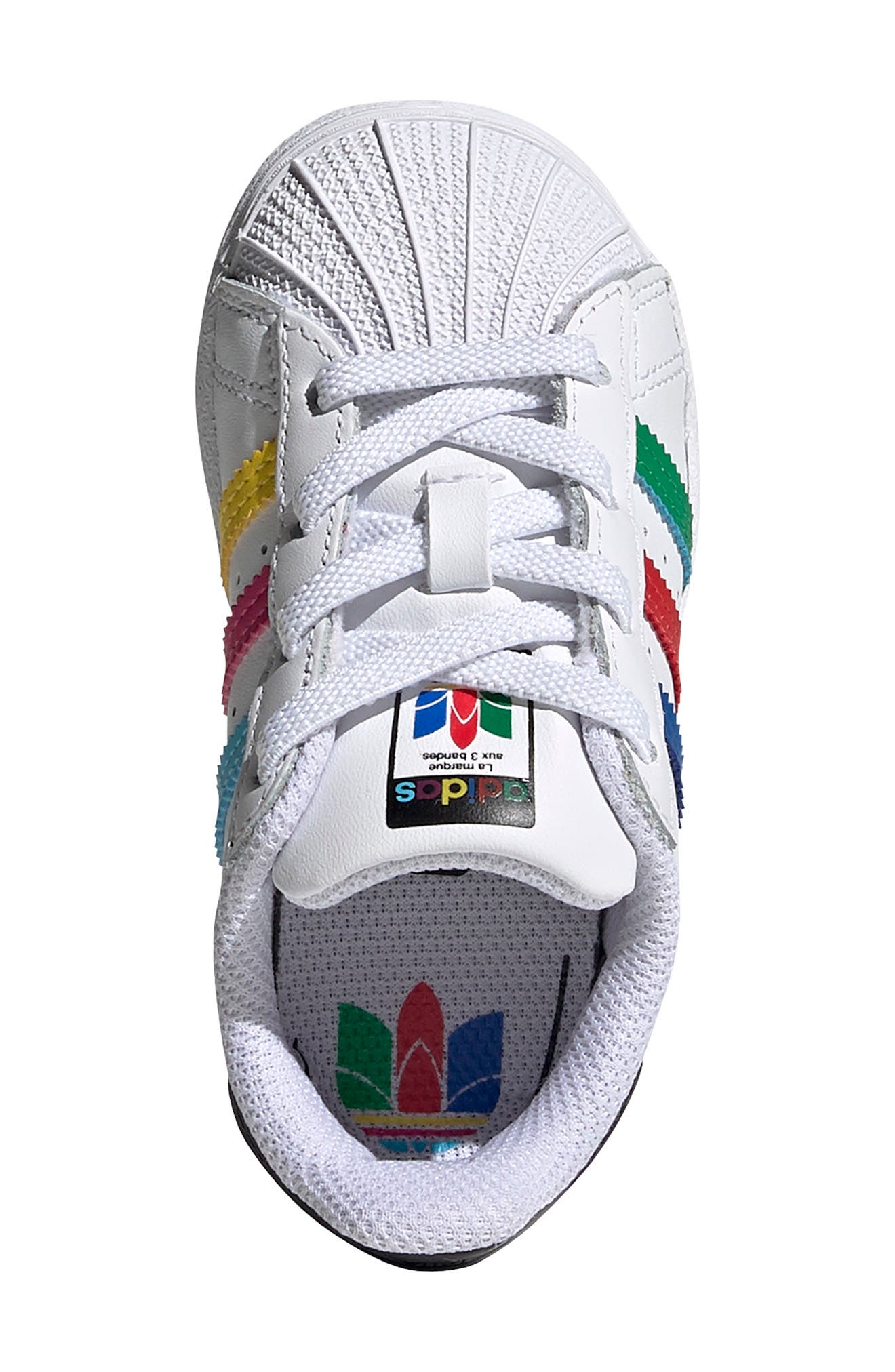 Kids' Superstar Sneaker, Alternate, color, WHITE/ GREEN/ CORE BLACK