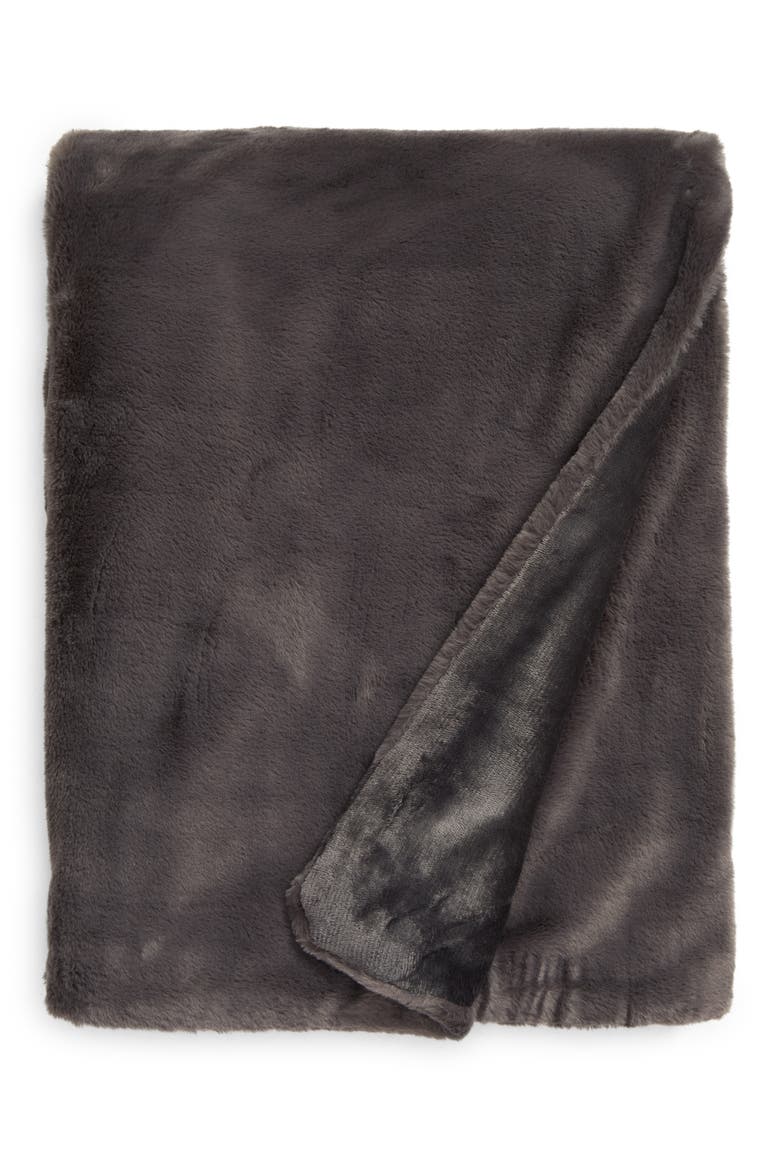 Lil' Marsh Small Plush Blanket, Main, color, CHARCOAL CHARLIE