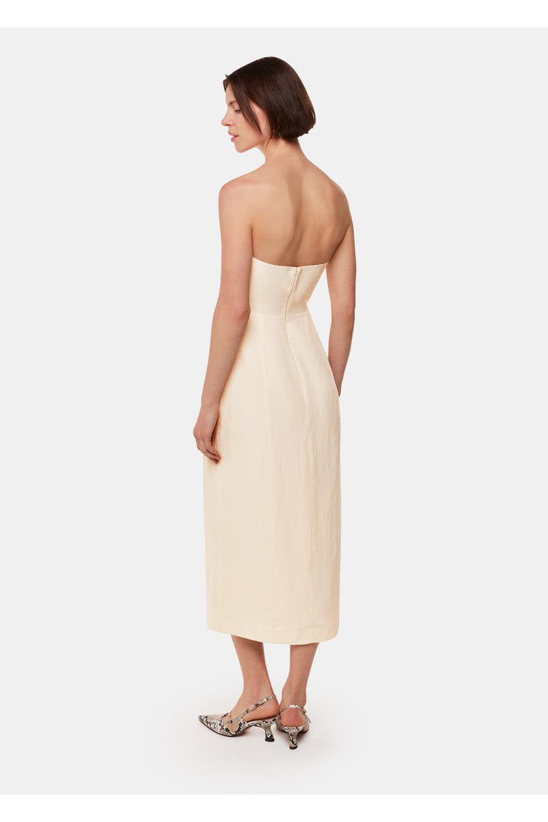 Bandeau Front Slit Midi Dress, Alternate, color, Neutral