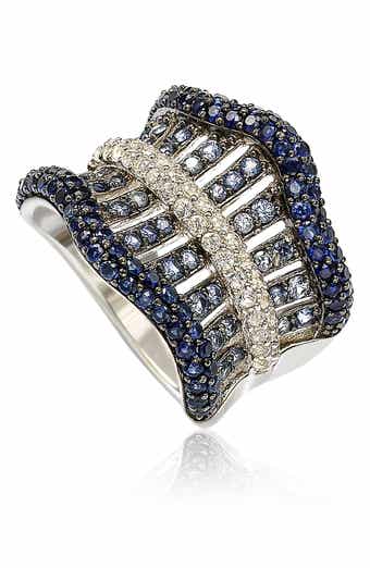 SUZY LEVIAN Sterling Silver & Sapphire Gladiator Ring