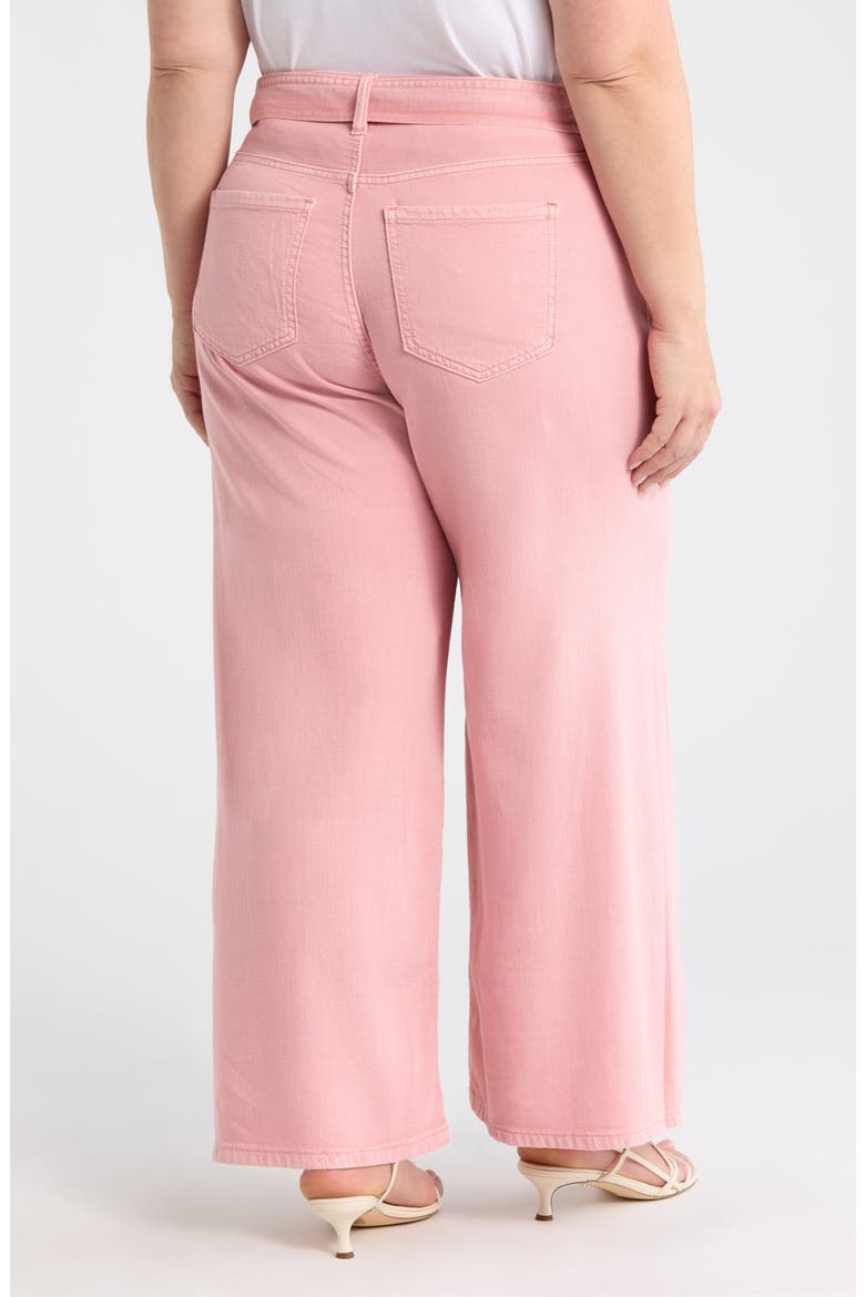Stride Belted High Waist Ankle Wide Leg Jeans, Alternate, color, MISTY BLUSH