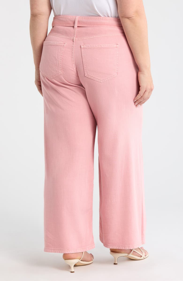 Liverpool Los Angeles Stride Belted High Waist Ankle Wide Leg Jeans, Alternate, color, Misty Blush