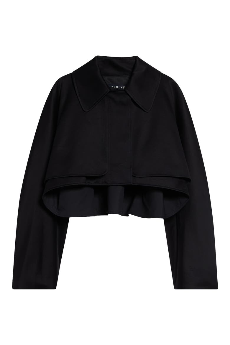 Beckett Crop Cotton Sateen Swing Jacket, Alternate, color, BLACK