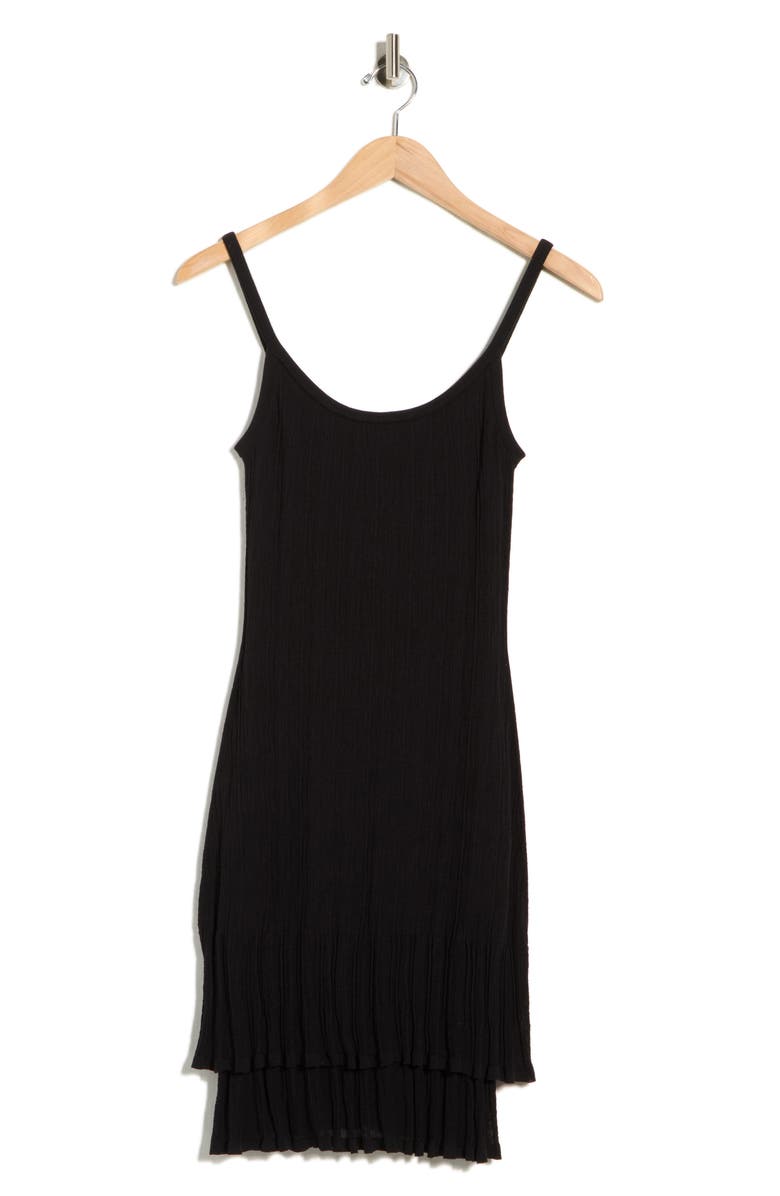 A.L.C. Lex Cotton Blend Tiered Slipdress, Main, color, Black